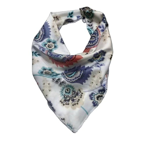 SATIN SILK SKINNY SCARF 50 * 50 CM - BOHO FLOWERS