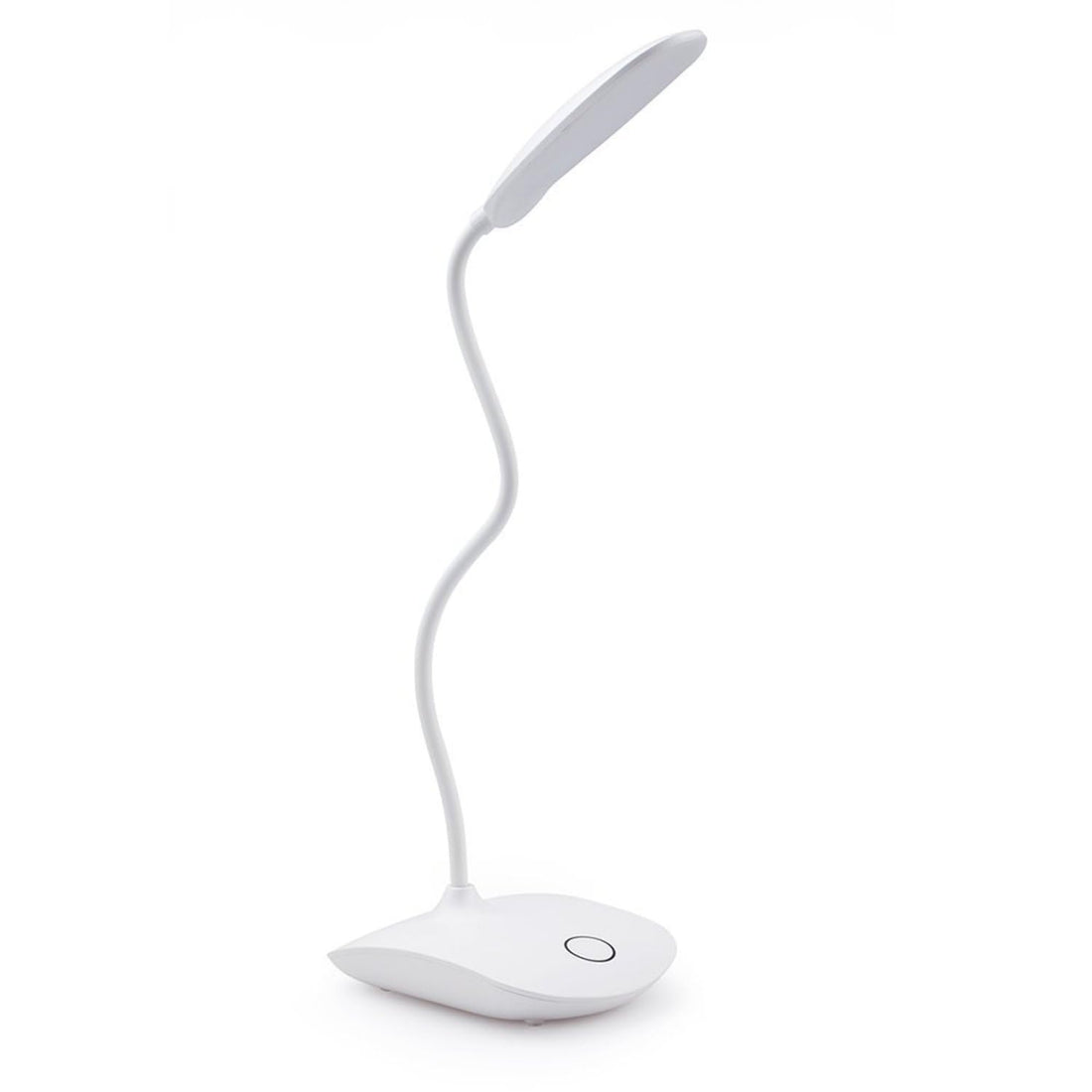 INF LED Table Lamp With Rotating Flexible Base, Dimmable, Battery Operated, White - Desk and Bedside Lighting