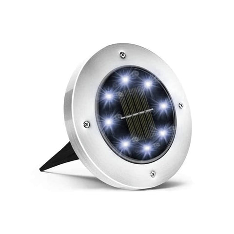 Solar Outdoor Floor Lights, IP65 Waterproof Solar Garden Lights LED Solar Lights Landscape Lighting Garden Yard Path 8 LED (White) (1)