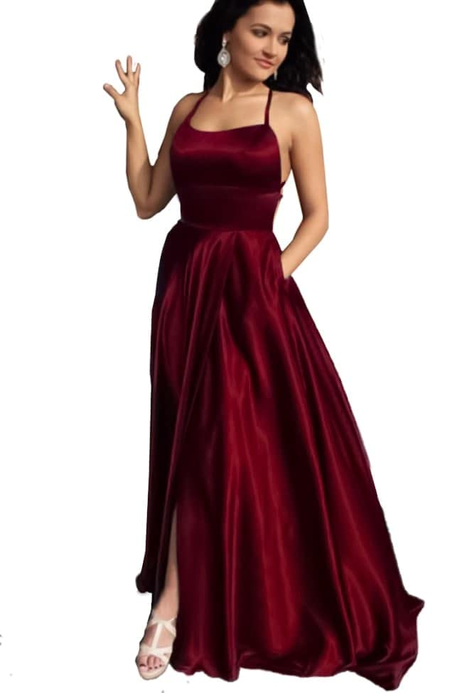 Women's Plush Backless Dress Wine