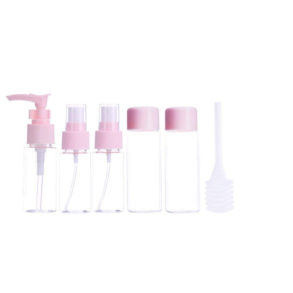 SVK Dream Plastic Portable Travel Cosmetics Bottles Plastic Pressing Spray Bottle for Makeup, Cosmetic, Toiletries Liquid Containers Bottles (Pack of 6 pcs), multi