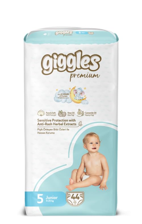 Giggles Baby Diapers 44-Pieces Jumbo Pack, Size 5