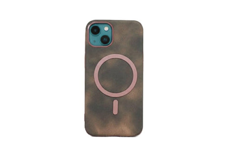 Back Cover Premium Leather With Stunning Color Design and Stylish Metal camera frame, Compatible With Magnatc Technology For IPhone 15 (Brown)