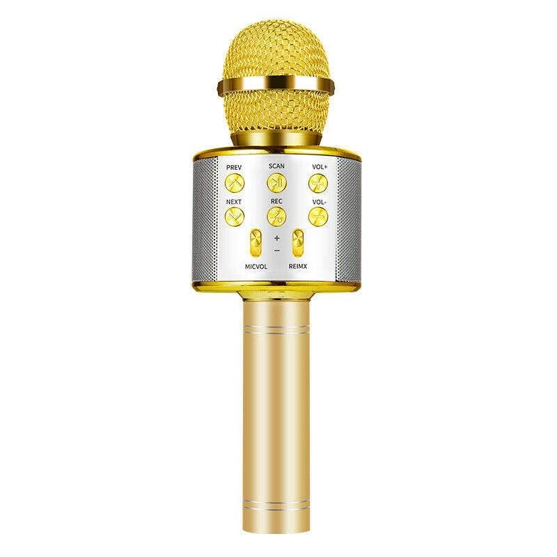 Nopatia Wireless Microphone with Hi-Fi Speaker, Bluetooth 4.1, Sound Effects, Recording, Rechargeable Battery, Portable Design (Gold)