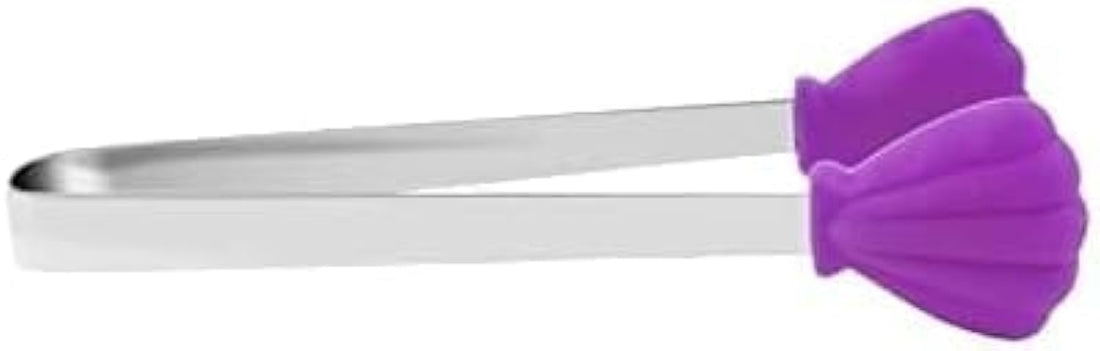 Silicone Mini Tongs,Stainless Steel Serving Food Tongs with Silicone Tips for Sugar Cubes,Ice,Appetizers,Toaster