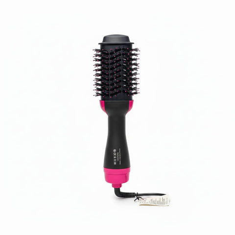 Professional 4 in 1 Hot Air Brush - Styler, Dryer, Iron, Volumizer - 1000W with Ion Technology Anti Frizz and Anti-Tangle Design - Black Rose