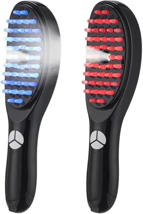 6 in 1 Electric Scalp Massager Brush - Vibration, Red and Blue Light, Nano Spray Negative Ions, Stimulate Hair Growth, Stress Relief, Headache
