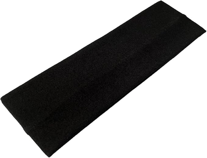 Headbands Plain Stretchy, Elastic Hair Bands for Women's, Headbands Non Slip, Soft Cotton Cloth Fabric Ideal for daily use. (Black)