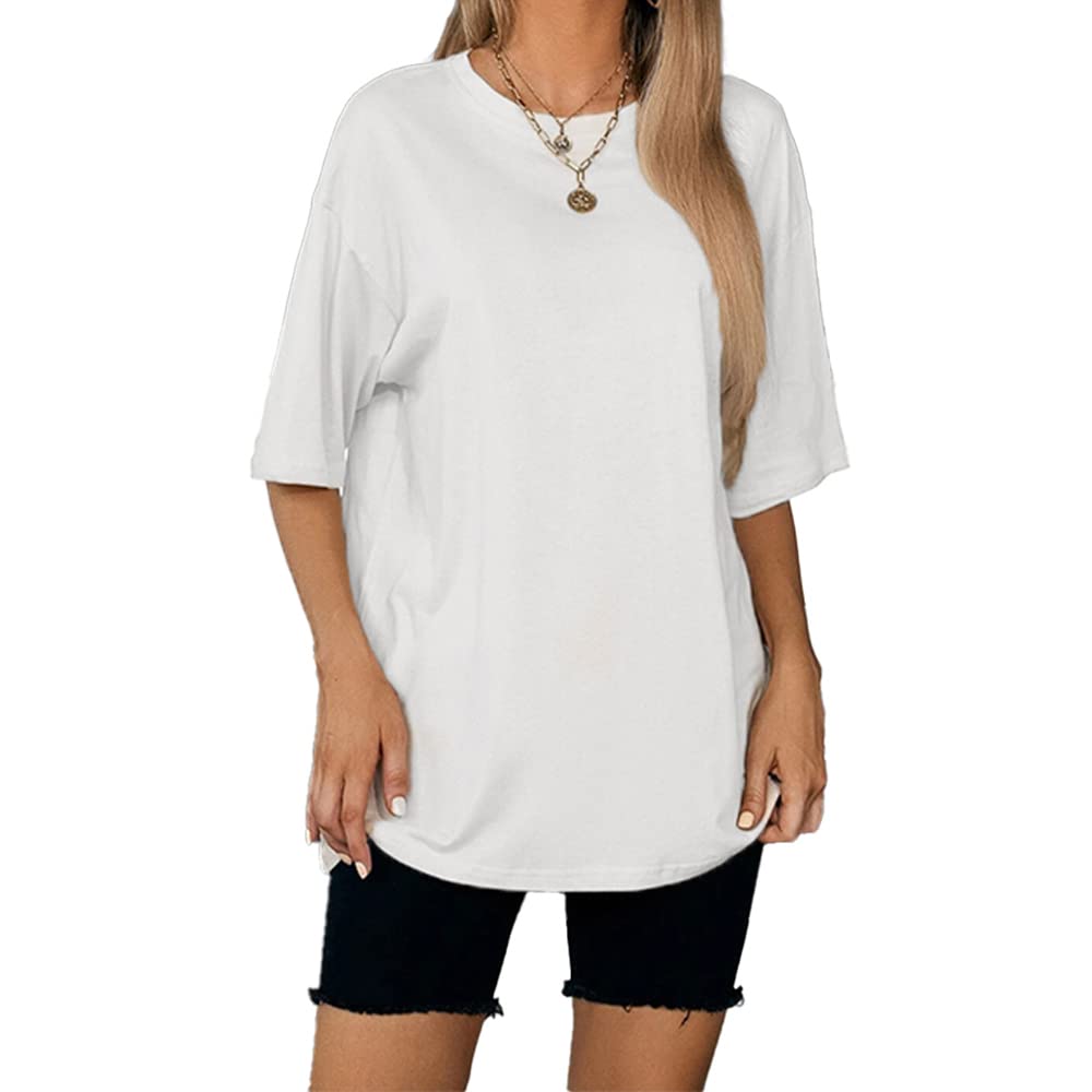 Oversized T- Shirt for Women - Cotton - Drop shoulder Half Sleeves