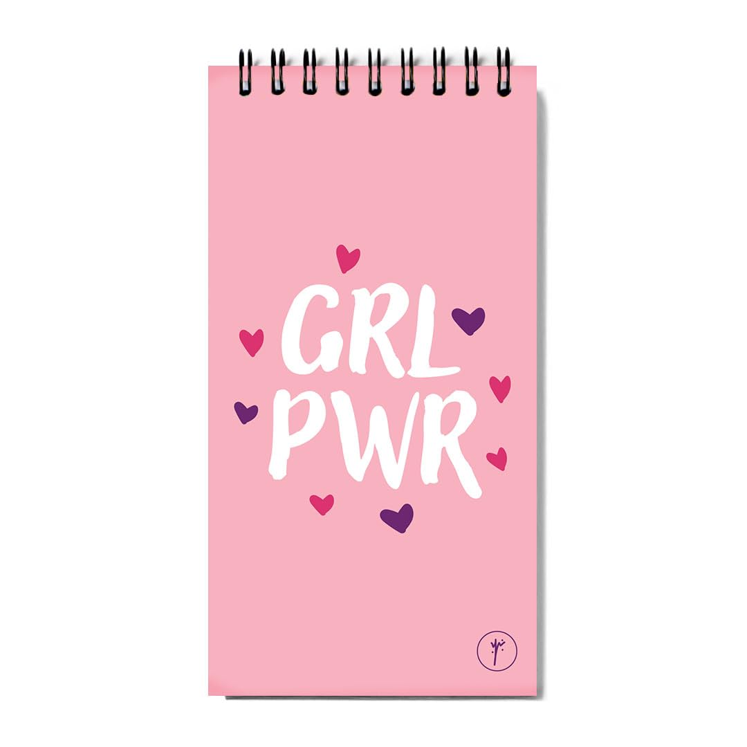 YM Sketch Notebook Daily To Do List - Size (8.5x16cm) | Grl pwr| Minimalist Planner for Work, Life & Productivity | 80 Sheet | Undated Productivity Checklist | Egyptian Design
