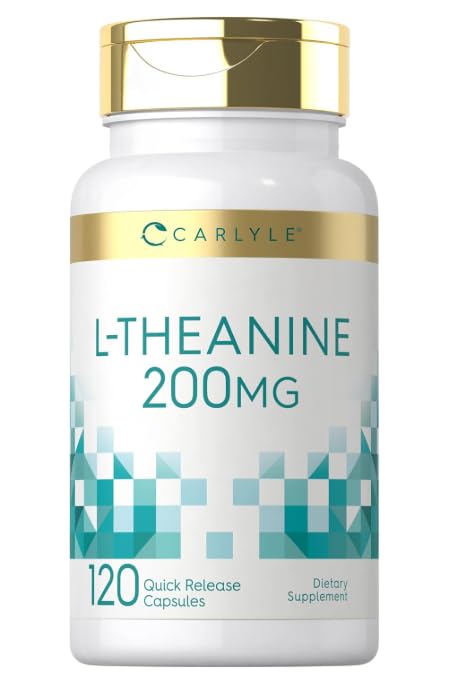 L-Theanine Supplement | 200mg per Capsule | 120 Capsules | Stress Support & Relaxation Aid | Non-GMO, Gluten Free | Amino Acid Derived from Green Tea