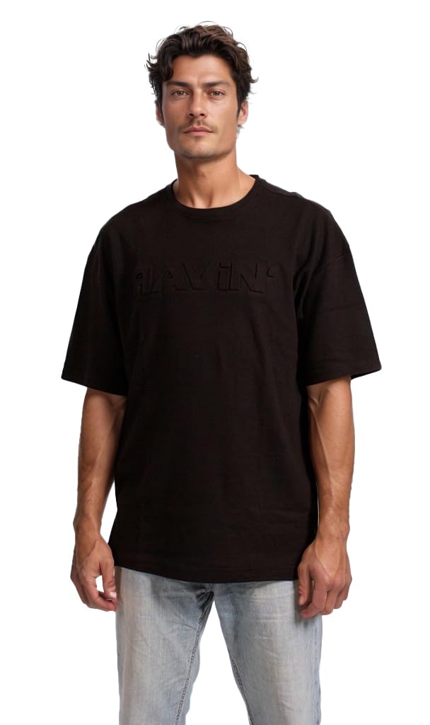 Ravin Mens Bold Text Intelock T-Shit - Black Modern