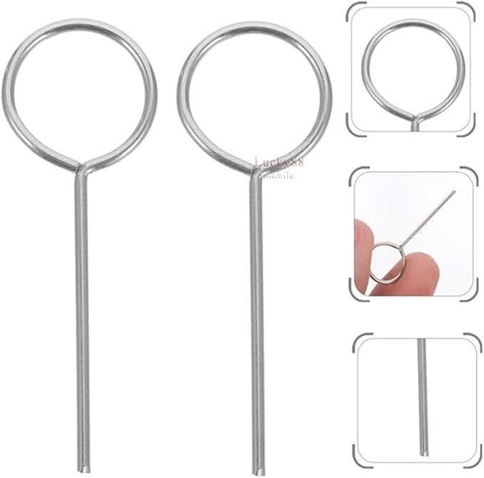 ADHOMAX steel Sim Card Tray Pin Eject Removal Tool Needle Opener for Smartphones,Mifi, Wireless Hotspot,4G&5G Sim Card Routers (silver, 3 pieces)