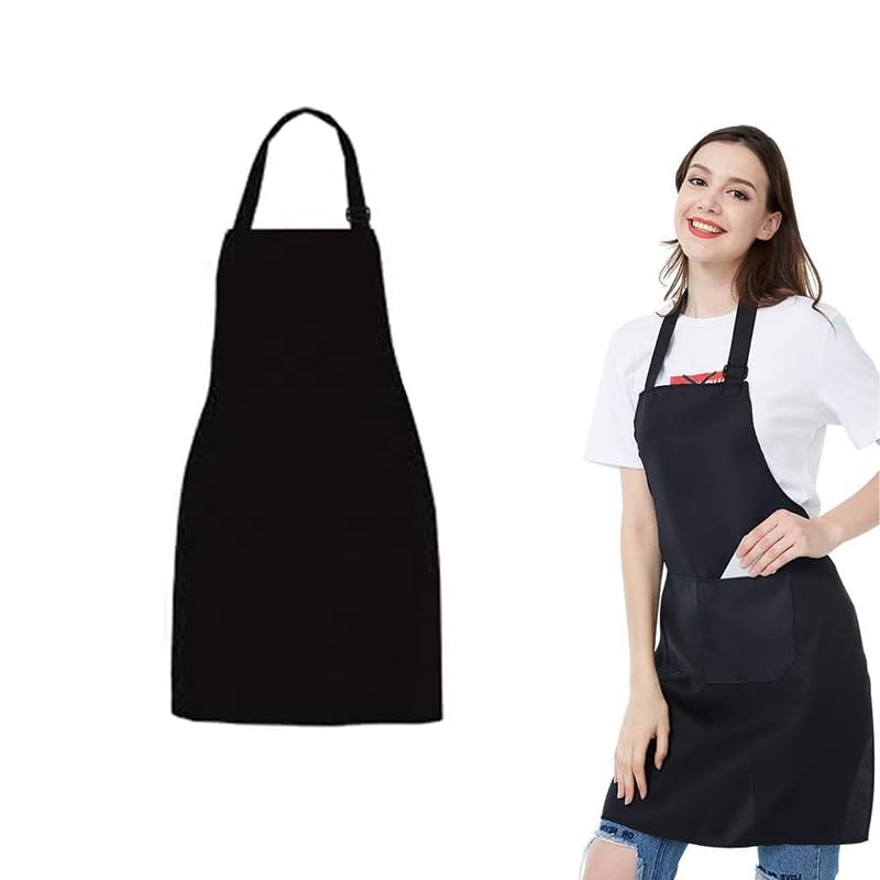 ART MOOD HOME Waterproof Bib Apron - Unisex Apron Bulk with 2 Roomy Pockets Machine Washable for Kitchen Crafting