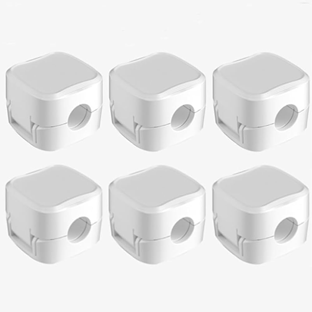 Spaceshoop Magnetic Cable Management Clips 6 Pack Under Desk Cord Organizer White 6 Pieces