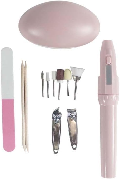 Electric Manicure Pedicure Kit for Women, Professional Nail Polish Pen, Stainless Steel Nail Clipper and Foot File, Portable Home and Travel Use