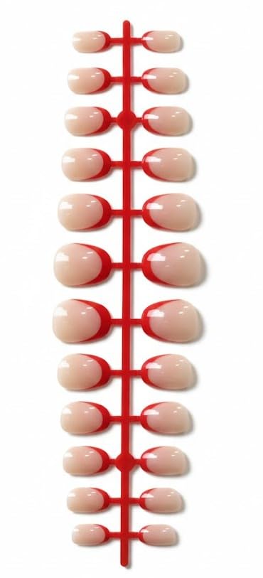 NAILS 24Pcs FRENCH False Nails, Coffin Nail Tips Full Cover - Fake Nail Tips Extension Nail Art DIY Home, 10 Sizes (N10)