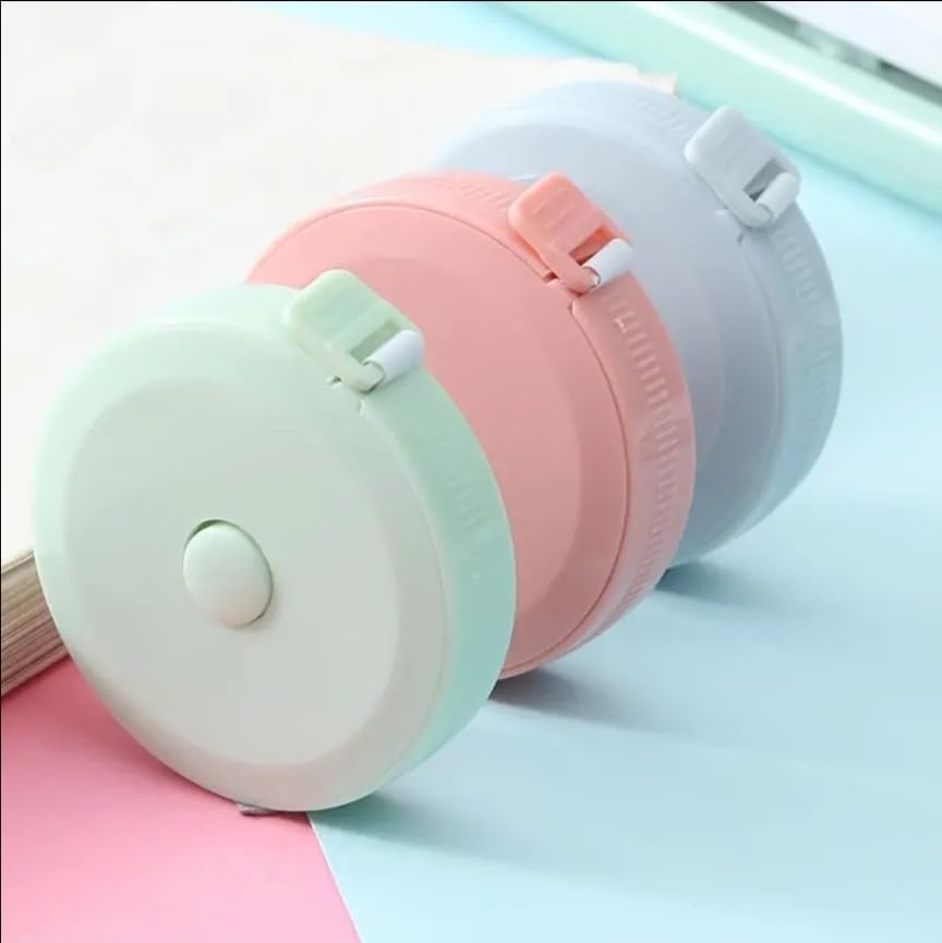 Mini Circular Measuring Tape Portable Retractable Round Ruler Multi-Color Handheld Pocket Measuring Tool for Daily Home and Office Measurements