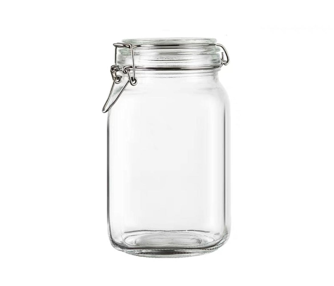 2 Pack Glass Storage Jar, Food Sealed Transparent Jar, Moisture-proof Milk Powder Box, Cereal, Honey Bottle, Tea Jar, Household, Pickle Jar (1500ml)