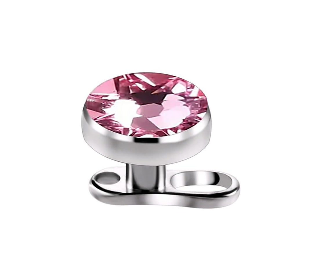 Microdermal Gem Dermal Anchor Piercing Jewelry - Light Pink