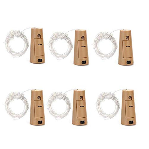 20 LED Cork String Wine Bottle Fairy Mini Copper Wire, Battery Operated Starry Lights for DIY Christmas Halloween Wedding Party Indoor Outdoor Decoration,6 Pack