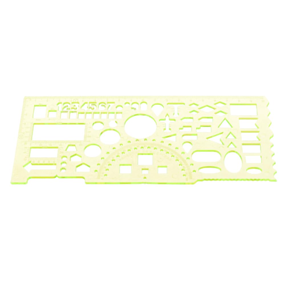 Elmaayergy 8210_ Y-2 Plastic Ruler With Scientific Shapes With Durable Material, Suitable For School And Home