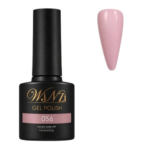 Creamy Pink Gel Nail Polish 7ML, Natural Light Pink Soak Off UV LED Gel Polish, Smooth Application, High Gloss Finish, Elegant Color for Salon Manicure and DIY at Home (056)