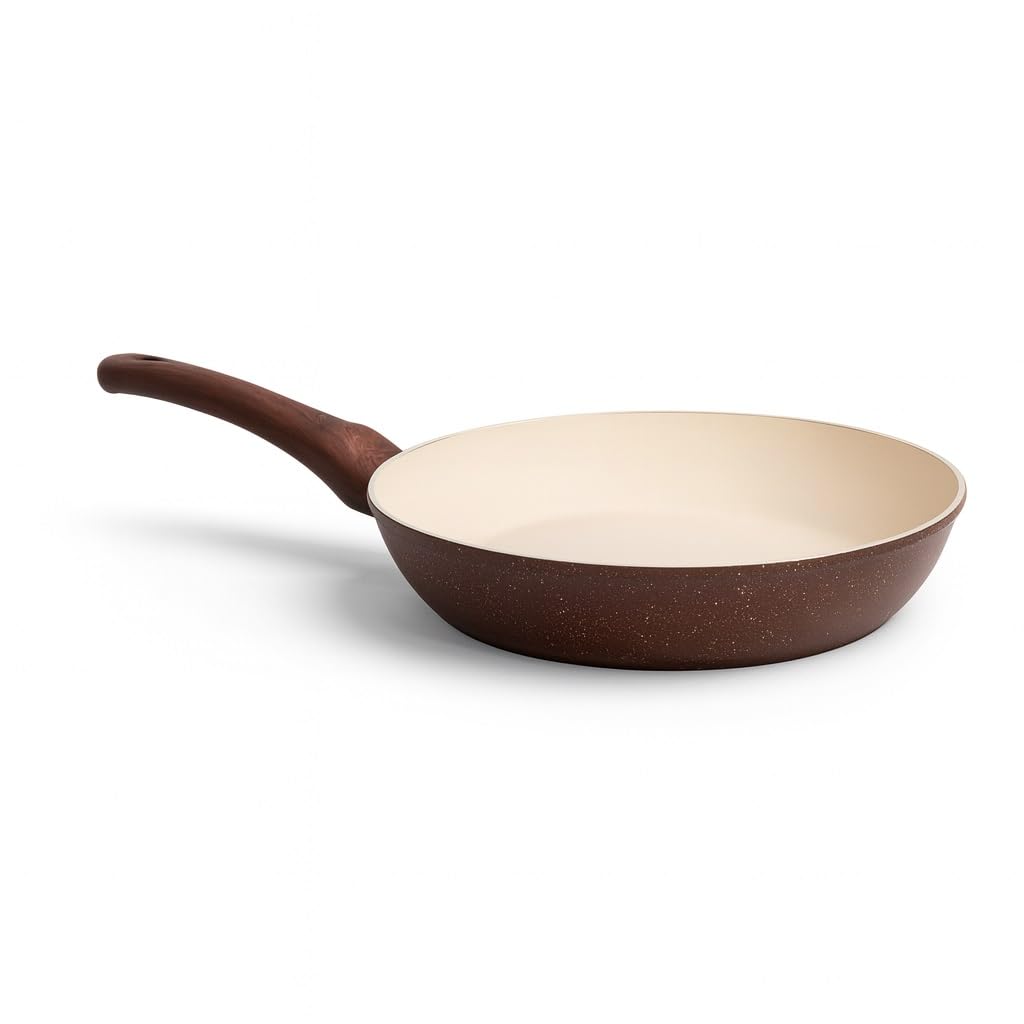QUEEN 8697410935101 Safram 30cm New Granite Frying Pan, Non-Stick, Ideal for Bulk Cooking - Cherry