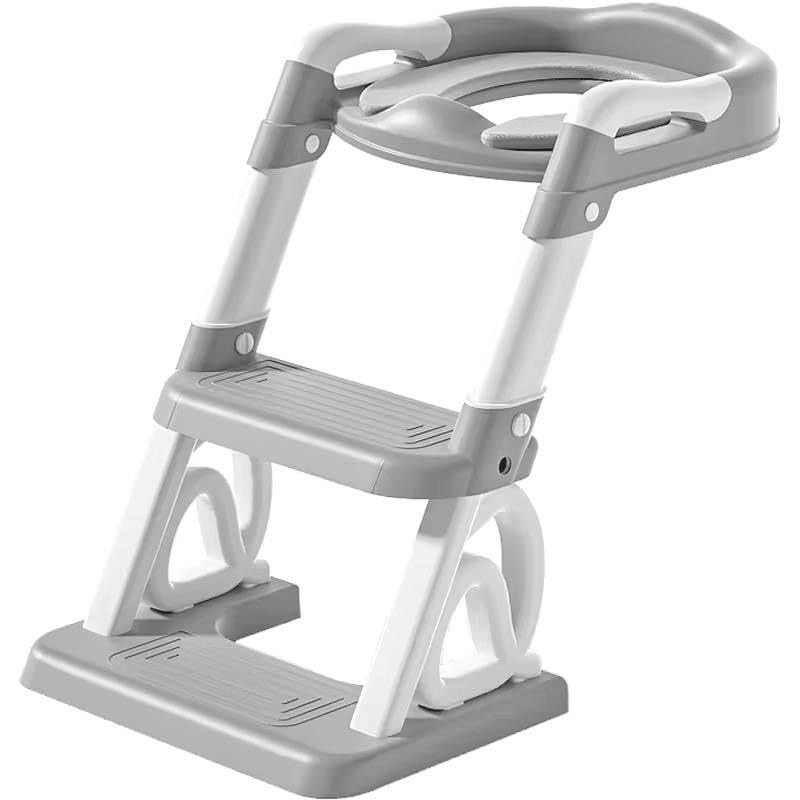 Next Store Kids Potty Training Stool with Ladder and Steps, Self Reliance Learning Durable Plastic Material (Grey)