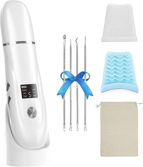 Ultrasonic Facial Skin Exfoliator Electric Blackhead Remover Wrinkle Remover Deep Cleansing Face 4 Modes LCD Display