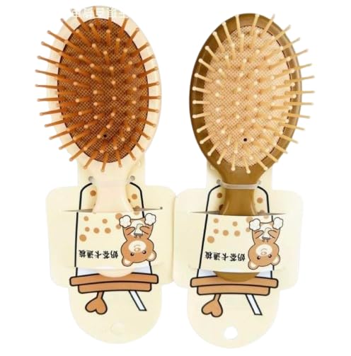 GOGO Comb Kids Hair Brush,plastic Cushion Paddle Brush,Cute-B20 (light beige)