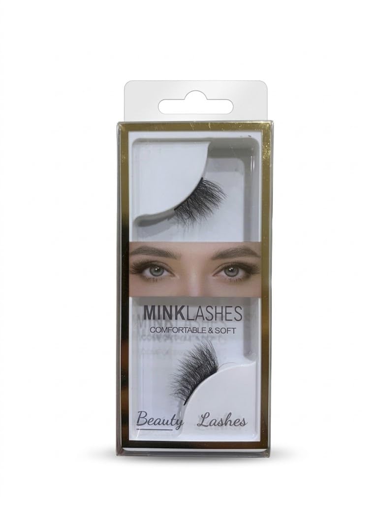1 PAIRS 3D HALF Faux Mink False lashes | Reusable Lightweight & Natural Looking HALF Eye Makeup Look (N-34)
