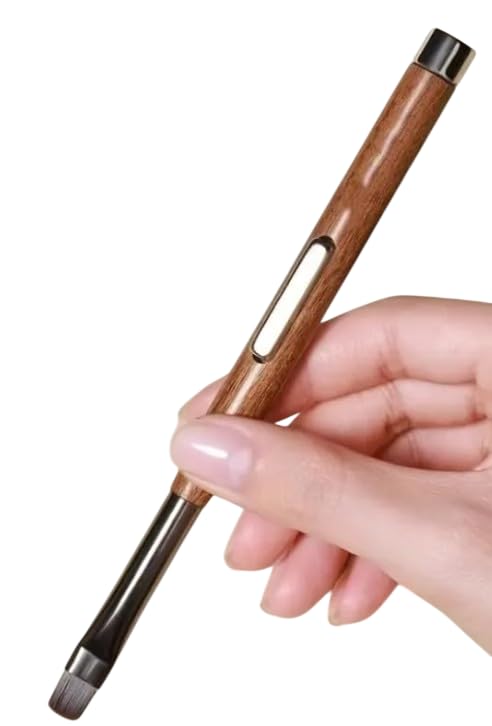 3 IN 1 Acrylic Nail Brush with Magnet,Dual-Ended Nail Art Brush,Cat Eye Magnet for Nails Polish Brushes for Nail Art, Flat Brush for Home Use or Salon