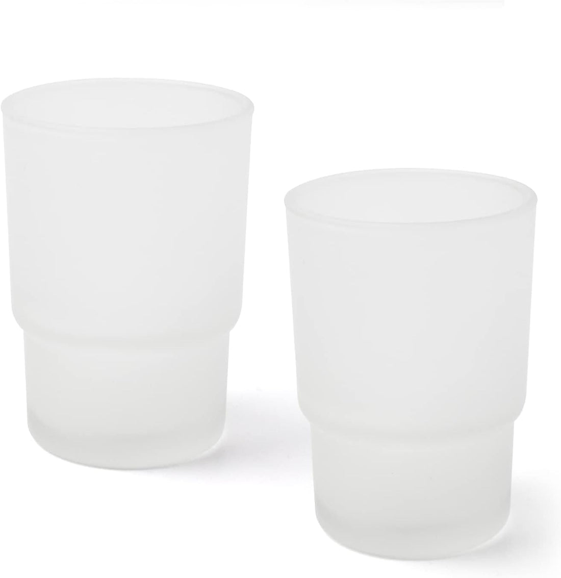 Round Soap and Toothbrush Holder (2 Pcs Replacement Cup Set, Transparent Glass, Neutral)