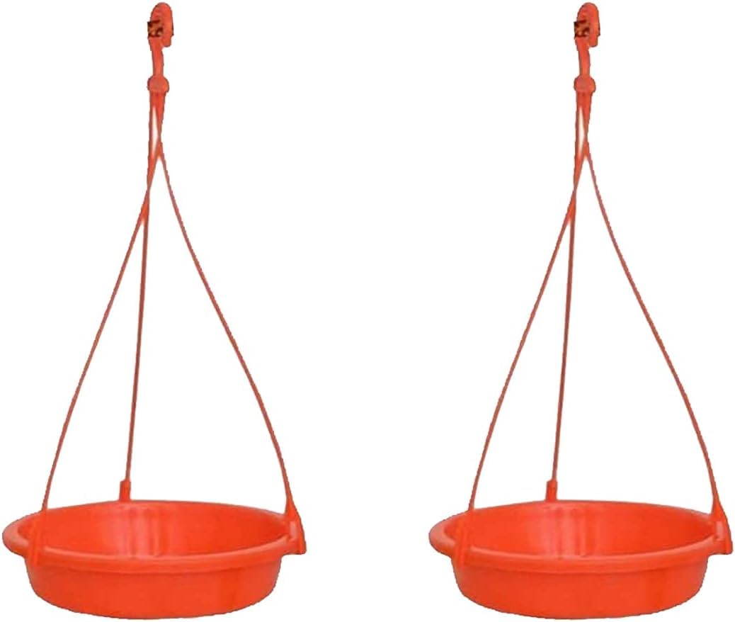 Hanging Bird Water Feeder Tray, Bath Tray, Great for Outdoor, Backyard, Garden, Balcony, Balcony Railing (Large, 2 Pack)