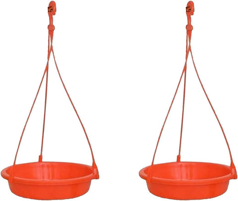 Hanging Bird Water Feeder Tray, Bath Tray, Great for Outdoor, Backyard, Garden, Balcony, Balcony Railing (Large, 2 Pack)