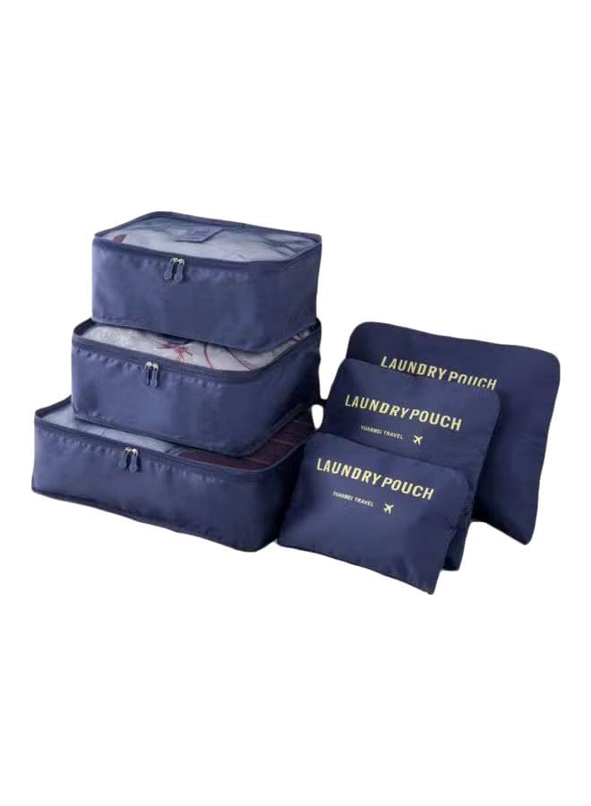 Next Store 6 in 1 Travel Luggage Organizer Set – 3 Zipper Bags + 3 Laundry Bags, Smart Organizer for Clothes and Items, Light and Easy Storage, Ideal for Travel (Navy)