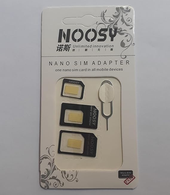 Nano SIM to Micro SIM O Standard SIM Adapter 4 in 1 Black Chip Adapter Kit with Eject Pin (black)