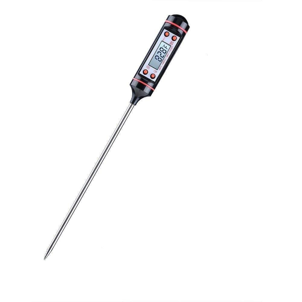 Nyganmelloz Meat Thermometer, Cooking Thermometer [5.8 Inch Long Probe] with Instant Read, LCD Screen, Hold Function for Kitchen Food Smoker Grill BBQ Meat Candy Milk Water