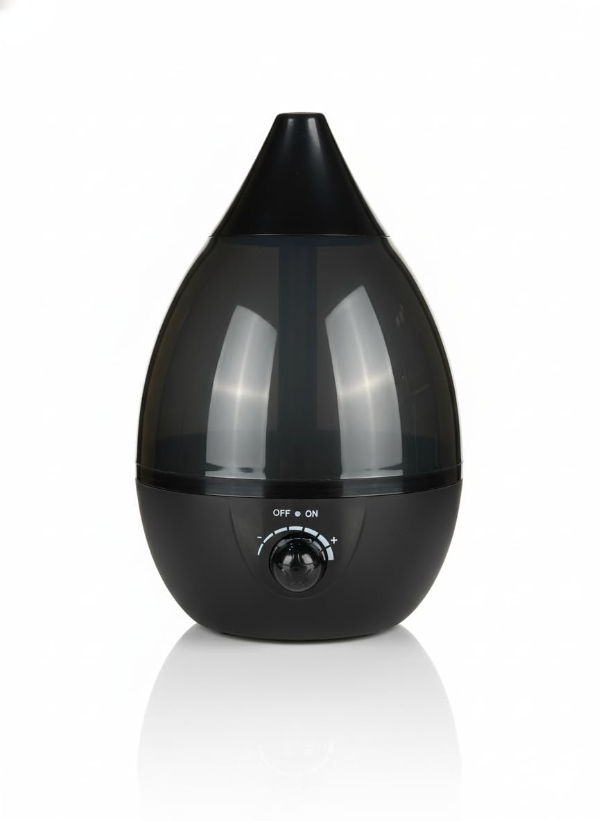 Steam Diffuser, Humidifier, Electric Perfume Diffuser, Water Drop Design (Black, 3)