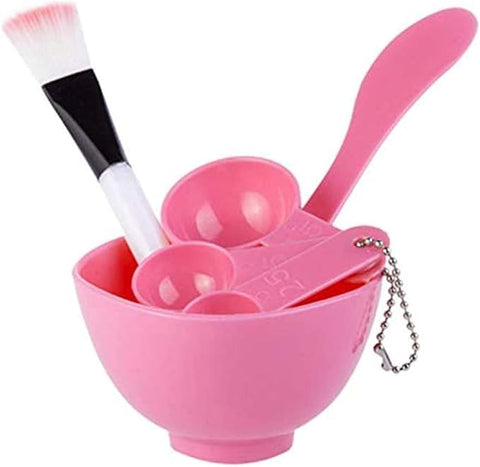 Facial Mask Mixing Tool Set, Plastic Mixing Bowl Set with Brush and Measuring Spoon for Skin Care and Home Masks
