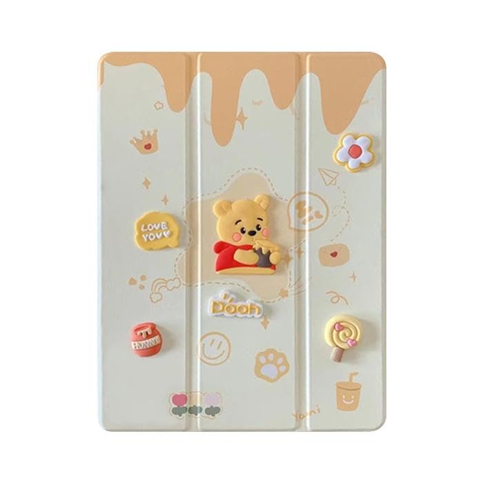 Fekra Cute 3D Case For iPad Mini 7 A17 Pro cover 2024, iPad Mini 6 Case 2021 with Pencil Holder-[Shockproof Protection + Auto Sleep/Wake], for iPad Mini 7th/6th Generation 8.3 inch (S-Poohh)
