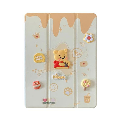 Fekra Cute 3D Case For iPad Mini 7 A17 Pro cover 2024, iPad Mini 6 Case 2021 with Pencil Holder-[Shockproof Protection + Auto Sleep/Wake], for iPad Mini 7th/6th Generation 8.3 inch (S-Poohh)