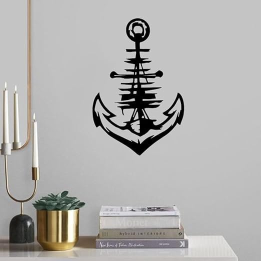 HFR High-Quality MDF Wood Wall Art Collection - Diverse Artistic Styles (Modern, Islamic, Motivational, Nature) - Self-Adhesive Easy Install - Multiple Sizes (Anchor60x40 cm))