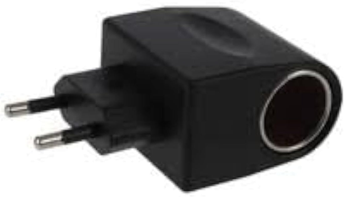 MySouq-Store [1 Pcs ] AC Adapter With Car Socket Auto Charger EU Plug - 220V AC To 12V DC - Use For Car Electronic Devices Use At Home output 500Ma max