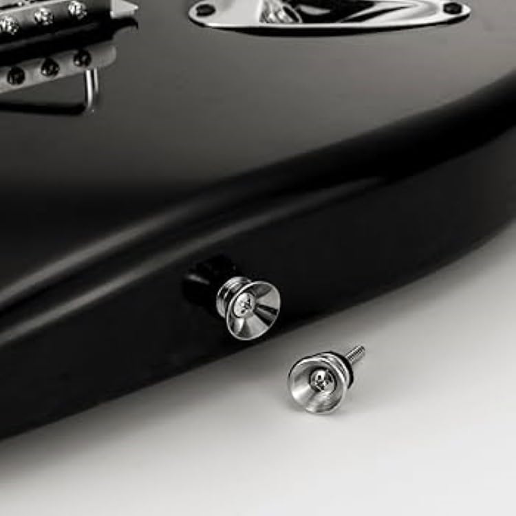 Metal Strap Lock End Pins Guitar Strap Pin Button Guitar Pin for Guitar Ukulele Mandolin + Screws (1 Piece)