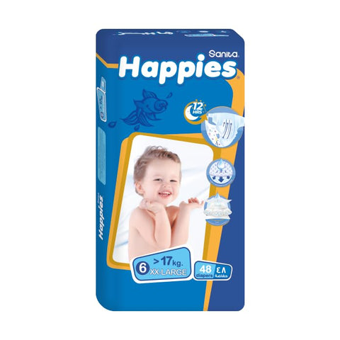 Happies Baby Diapers stretch XXLarge (size 6) 48 diapers