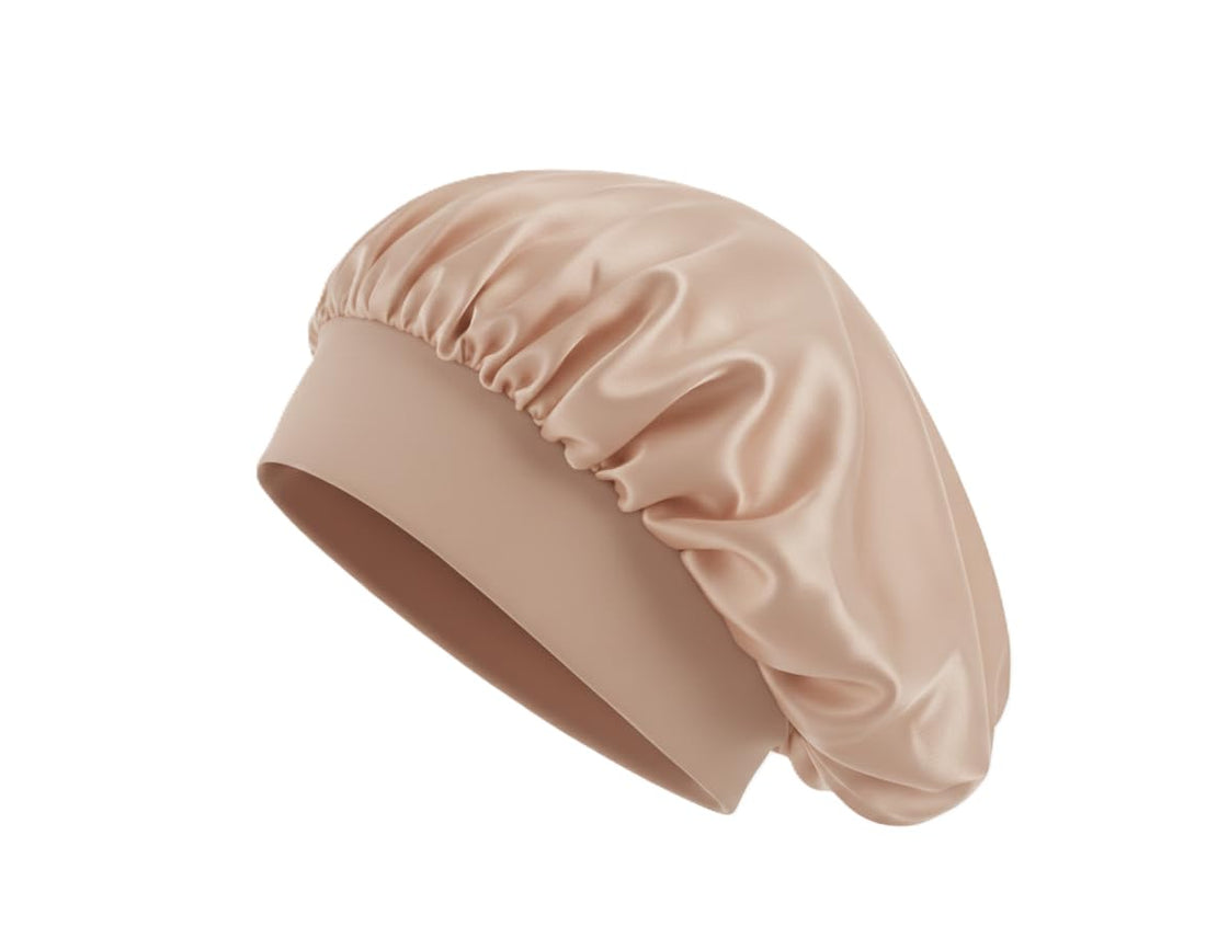 Satin Sleep Bonnet, Premium Soft Fabric (Cashmere)