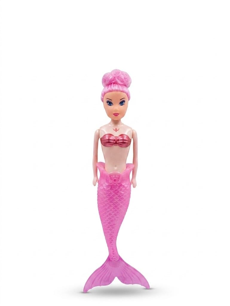 Mermaid Doll for Kids, Pink, Raised Pink Hair, Gradient Tail for Girls