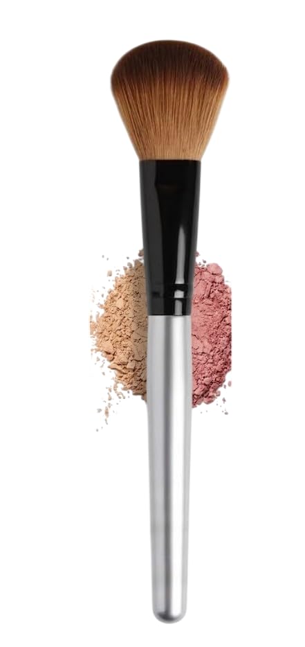 1pc Round Head Foundation Makeup Brush & Blush Brush & Powder, Soft And Multifunctional Fiber For Daily Makeup-silver hand